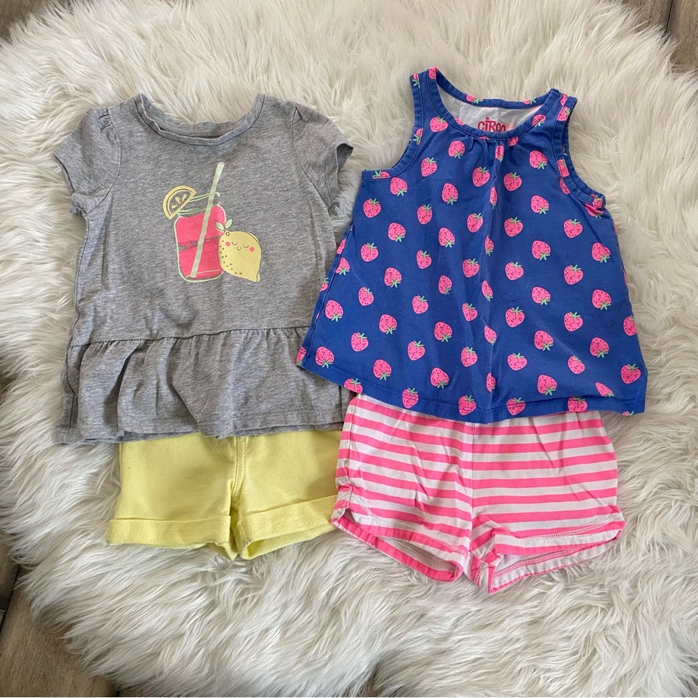 Strawberries and Lemonade Short Outfits Size 3T